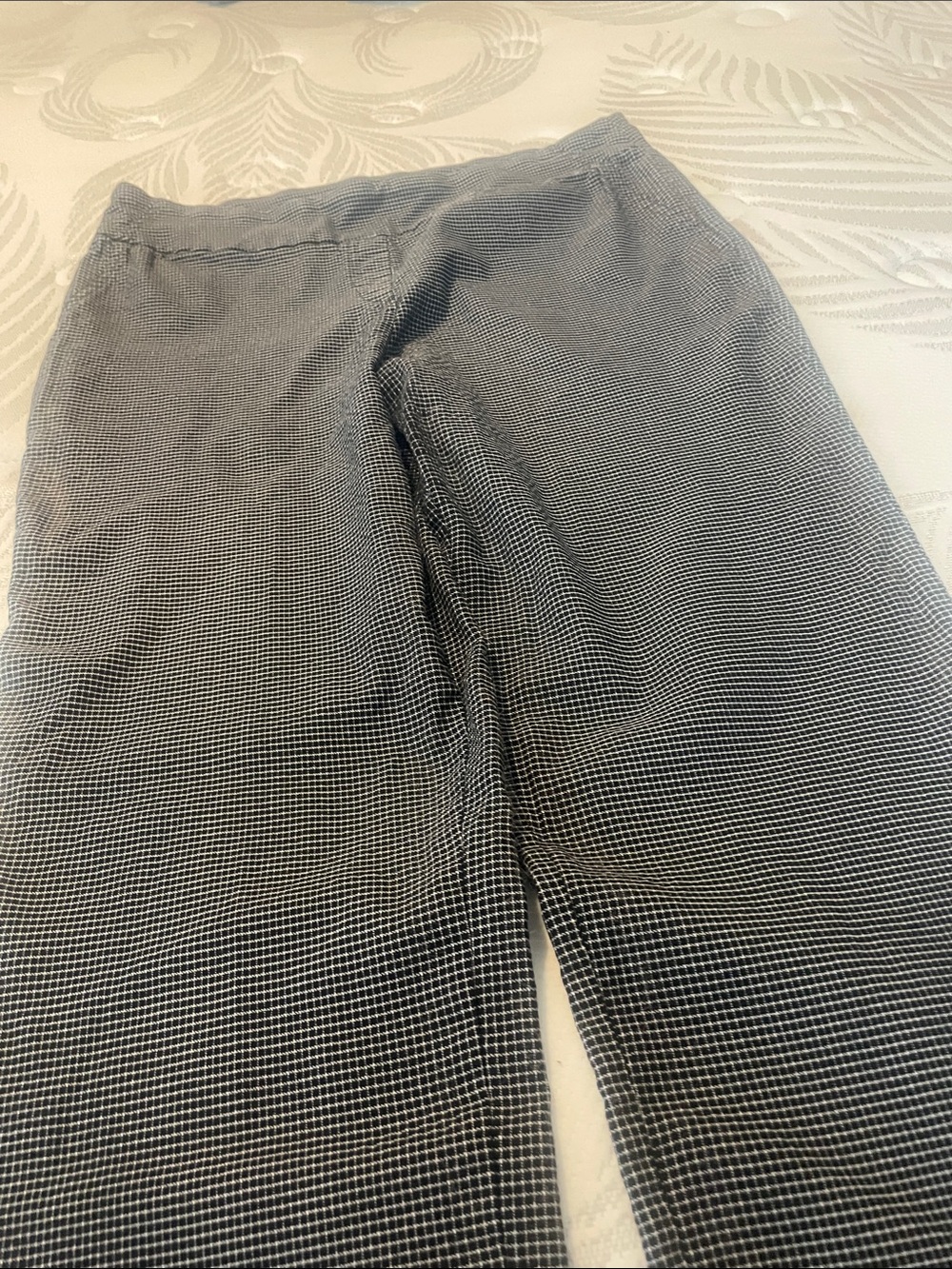 Hilary Radley Black & White Micro-Check Stretch Pants